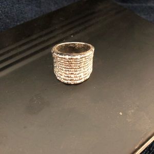 Premier jewelry silver lines ring. Size 8